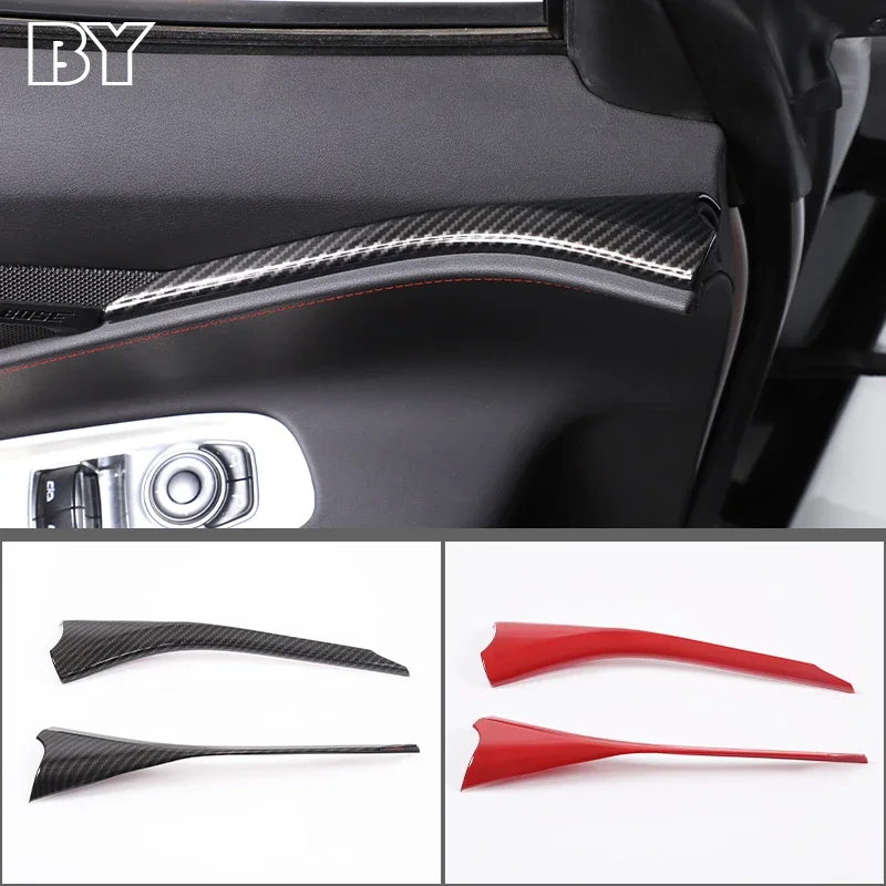 

For Chevrolet Corvette C8 Z51 Z06 2020-2023 ABS Carbon Fiber Style Interior Window Door Panel Trim Cover Inner Sticker Strip
