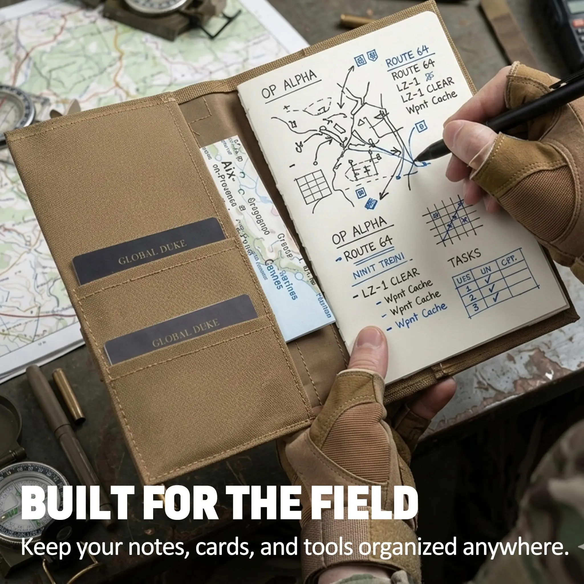 Tactical Notebook Cover for 5.5 X 8 Military Log Book Journal Cover Holder, EDC Planner Organizer for Protecting Notes, Book view 4