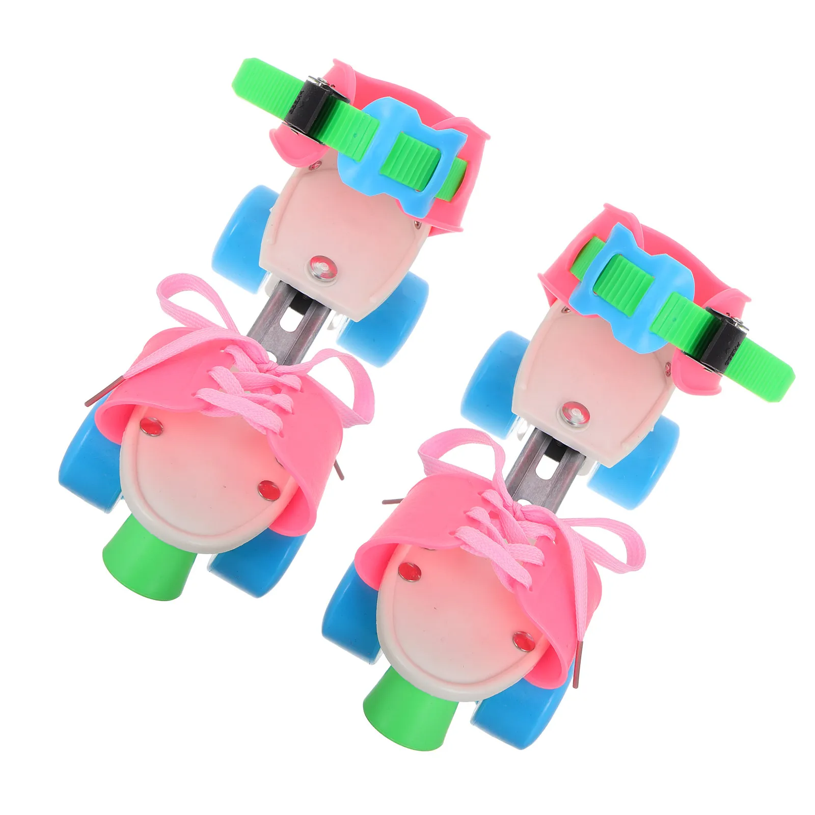 

1Pair Adjustable Quad Roller Skates Double Row Wheels Beginner Friendly Indoor Outdoor Skates