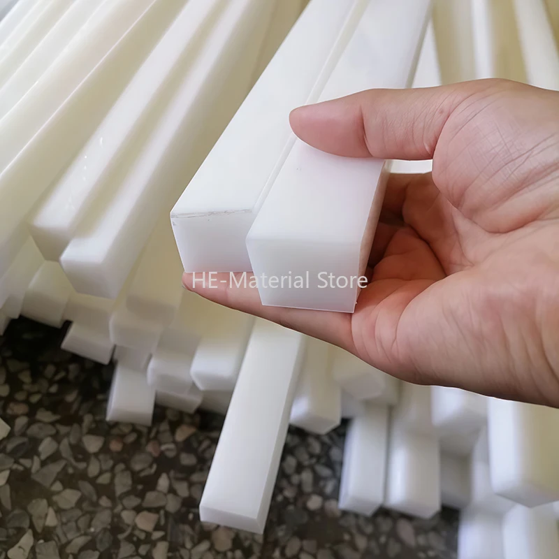2 Buah Panjang 495Mm Nilon Putih (PA) Strip Panjang Tebal 3-20Mm Batang Persegi Plastik Tahan Aus Batang Datar Lebar 20/30/40/50-120Mm