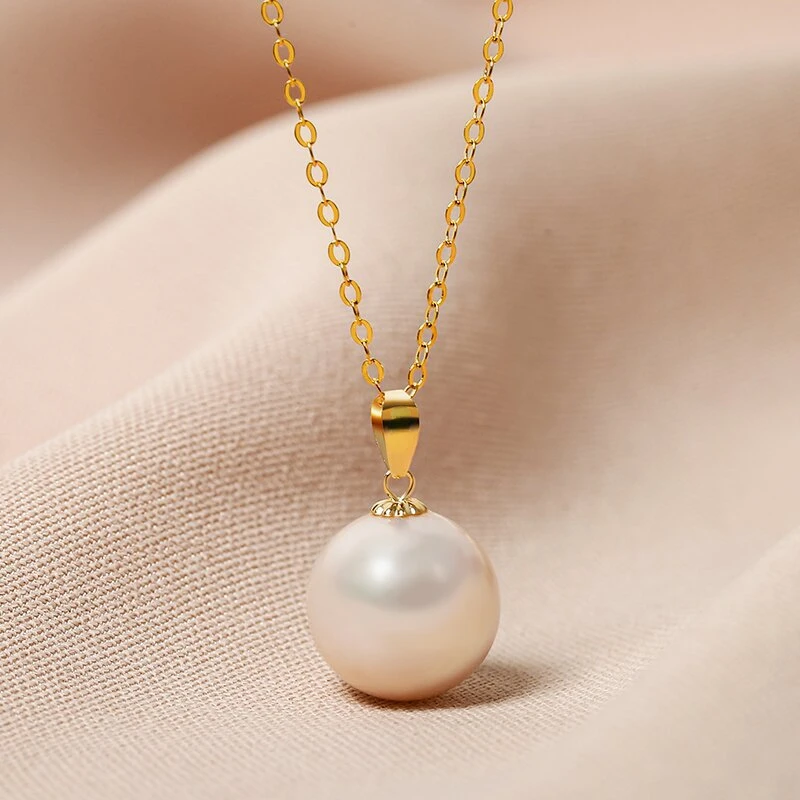 

Romantic Fine Natural 11-12mm Genuine Pearls Pendants Necklaces Jewelry Free Shipping for Women, Sea Pearl Wedding Gifts