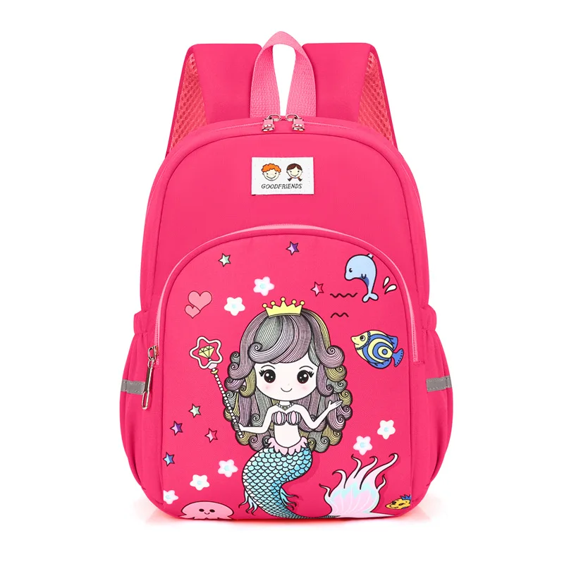 pink red Minnie children\'s bag kindergarten girls safety backpack primary school students 3-6 years old