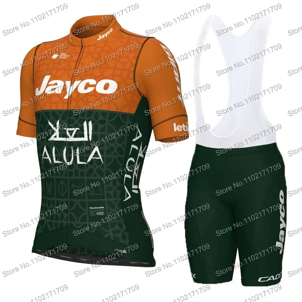 Jayco Alula 2024 Cycling Jersey Set Orange Blue Short Sleeve Cycling Clothing Sleeveless Cycling Vest Bicycle Bib Shorts Ropa