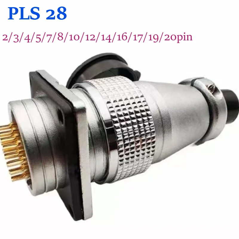 PLS28 -2/3/4/5/7/8/10/12/14/16/17/19/20/24/26Pin Aviation Connector Plug Male Female Plug Socket Wiring Harness Connector 28mm
