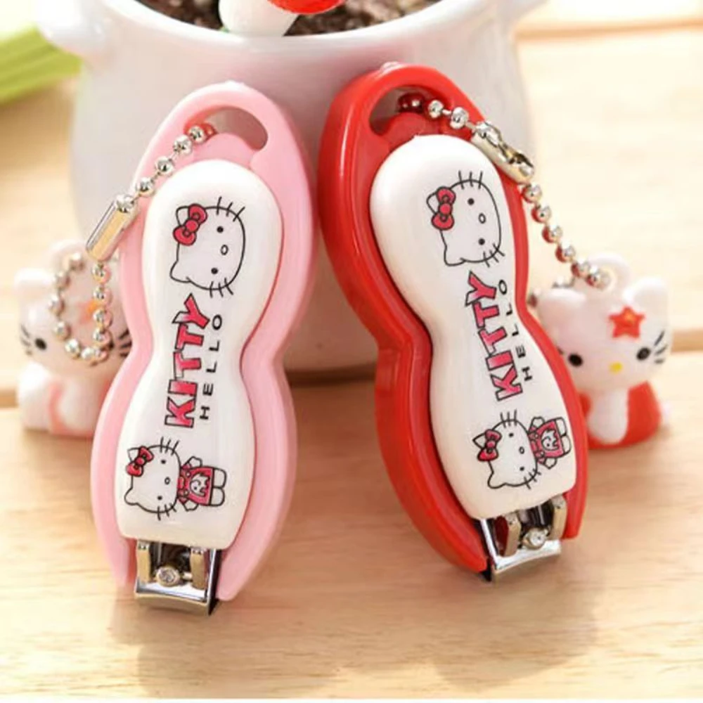 

Sanrio Hello Kitty Nail Clippers Cartoon Kt Cat Kawayii Fashion Keychain Nails Trimming Tool Decorative Accessories Girls Gifts