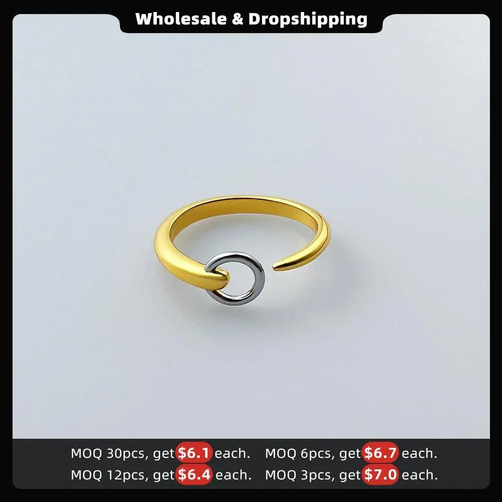 ENFASHION Anillos Mujer Geometric Open Ring For Women 18K Gold Plated Rings In Fashion Jewelry Birthday Gifts Cocktail Item 4163