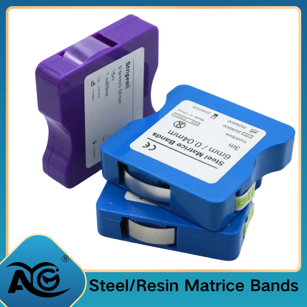 Dental AG Matrix Strip Dental Stainless Steel/Resin Film Restoration Light Cured Resin Clear Matrix Bands 5mm/6mm/7mm Width