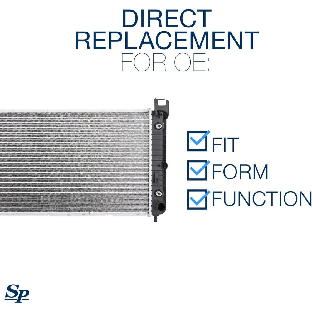 Radiador Con TOC, Sin EOC - Núcleo 34-1/16" Compatible Con Chevrolet Silverado, GMC y Cadillac