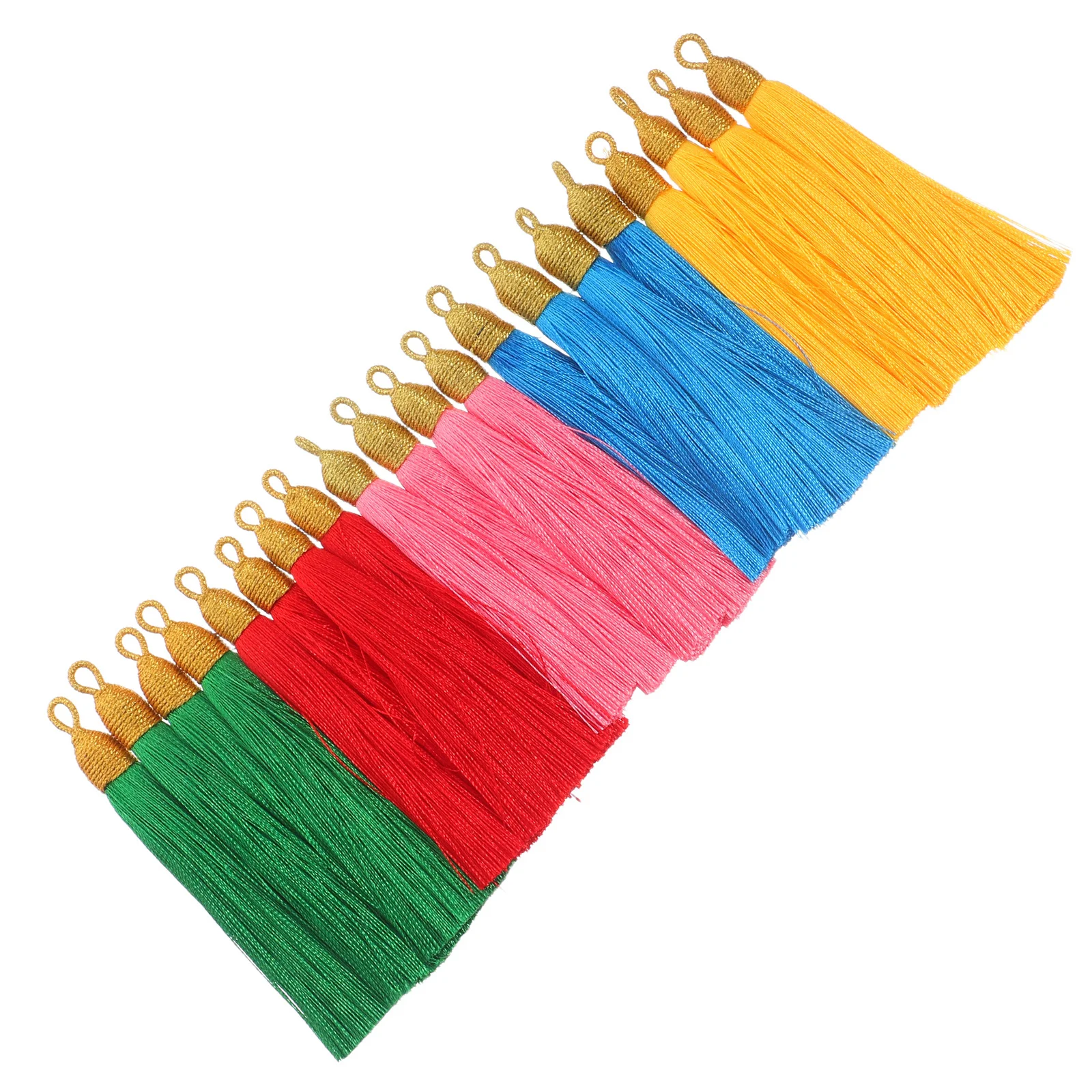 

20Pcs Gold Thread Tassels for Jewelry Making Colorful Polyester Craft Charms DIY Keychain Bag Pendant Decorative Hanging