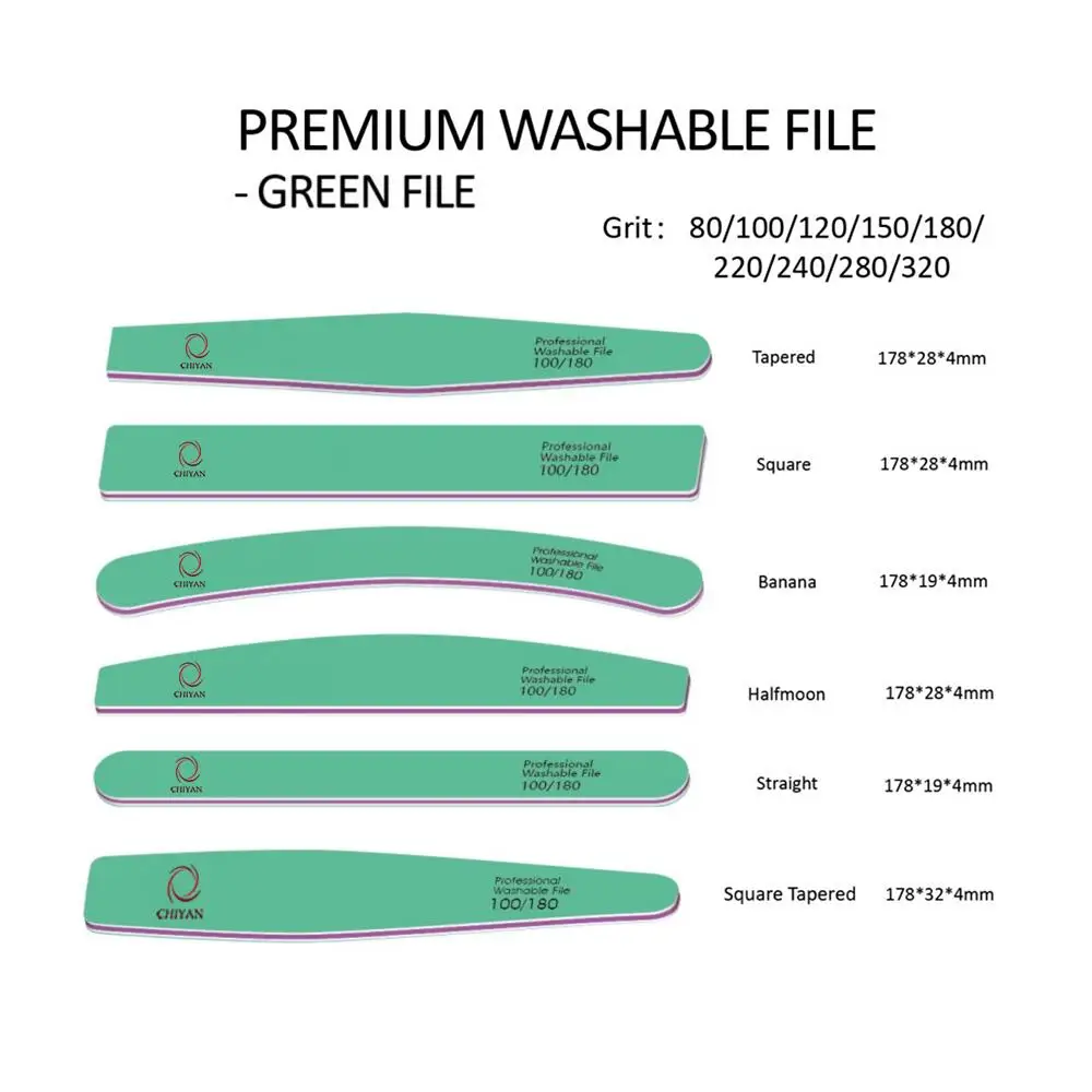 

Nail Tool Green File Manicure Supply Simple Outlook Dustless Grit Sides Double Cut Flat Professional Regular Nail File Wholesale