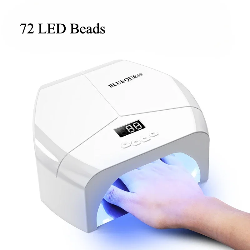 72 LED Beads Nail Gel UV Curing Lamp for Quick Drying Nail Dryer Lamp All Gel Polish Professional Manicure Equipment for Salon