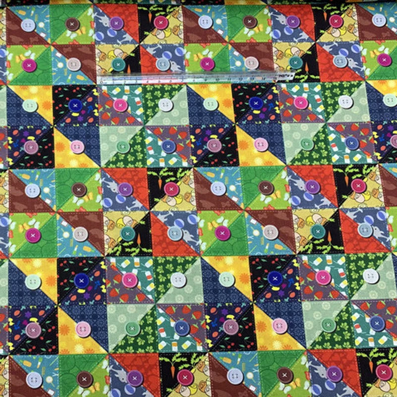 Czeski Mandala nadruk w geometryczne wzory tkanina w stylu Vintage etniczna tkanina bawełniana pikowana Patchwork o pół metra