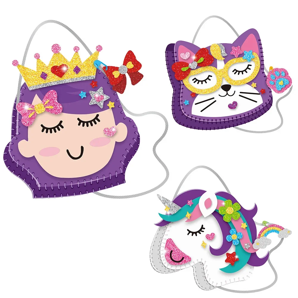 

Детские наборы для рукоделия ручной работы, нетканая фетровая сумка, сумка-слинг принцессы «сделай сам», комплект Монтессори, игрушки для шитья родителей и детей, игрушки для раннего образования