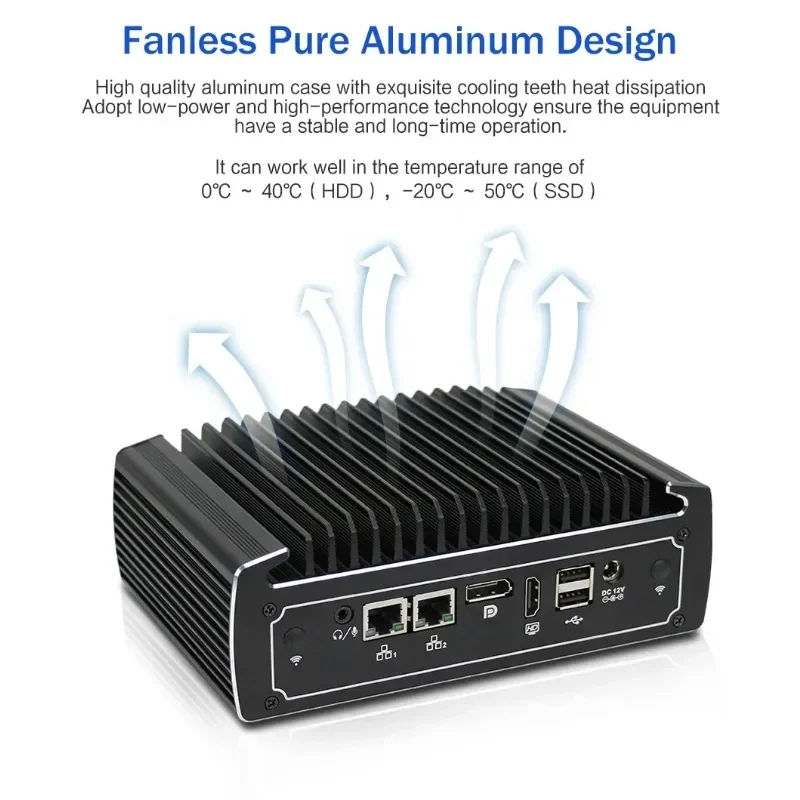 Fanless Mini PC Intel Core I3 10110U I5-10310U I7 10810U 10th Windows 11 Dual Lan Dual Ethernet Intelligent Industrial Computer