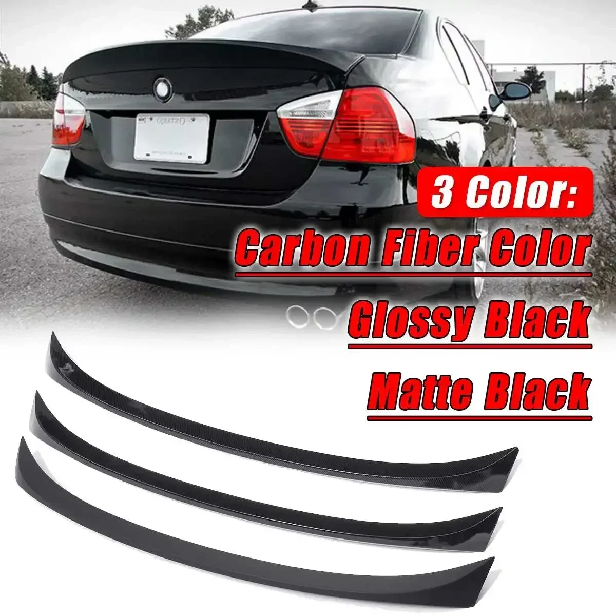 

Carbon fiber color Car Trunk Wing ABS Material Spoiler Refit For BMW 2005~11 E90 3-series Sedan Car Accessories Body Kit