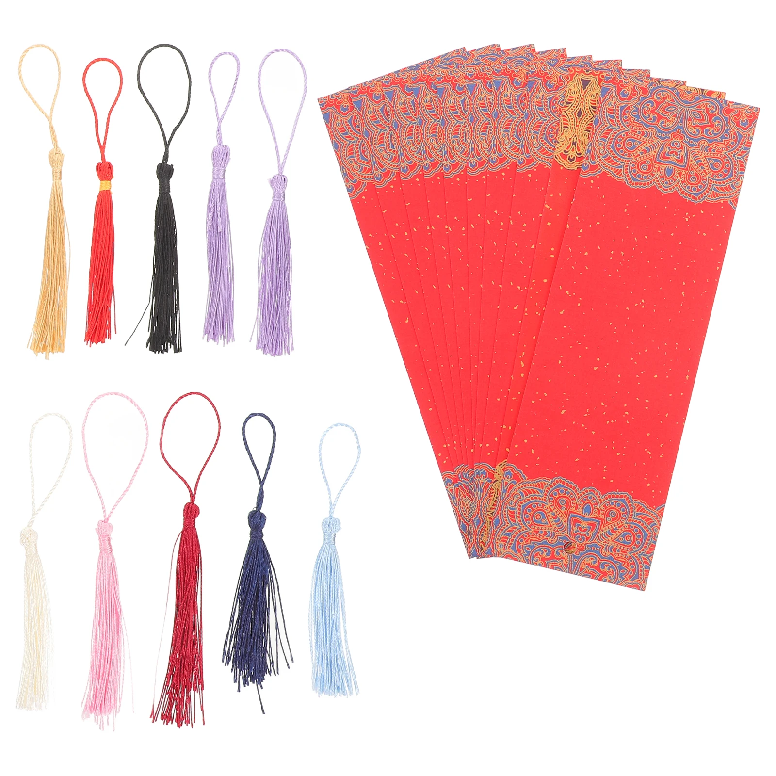 1 set 1 Set Of Handmade Paper Bookmarks Diy Graffiti Blank Markers For Crafts Unpainted Bookmarks With Hanging Holes Christmas