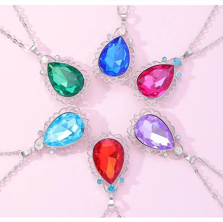 Hot Sale New Sofia Magic Gem Heart Necklace Princess Guardian Symbol Children's Pendant Stock Available