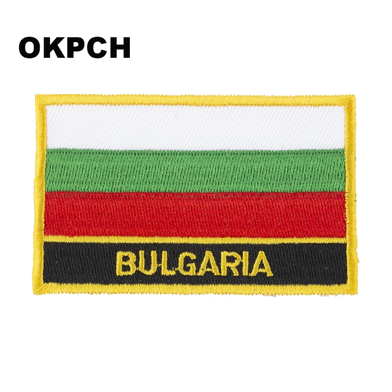 Bulgaria Flag Embroidery Patches Iron on Saw on Transfer patches Sewing Applications for Clothes in Home&Garden