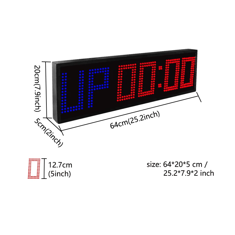 Professional Mini Waterproof Gym LED Multi-Function  6-Digit 5-Inch Interval  Crossfit Boxing Fitness