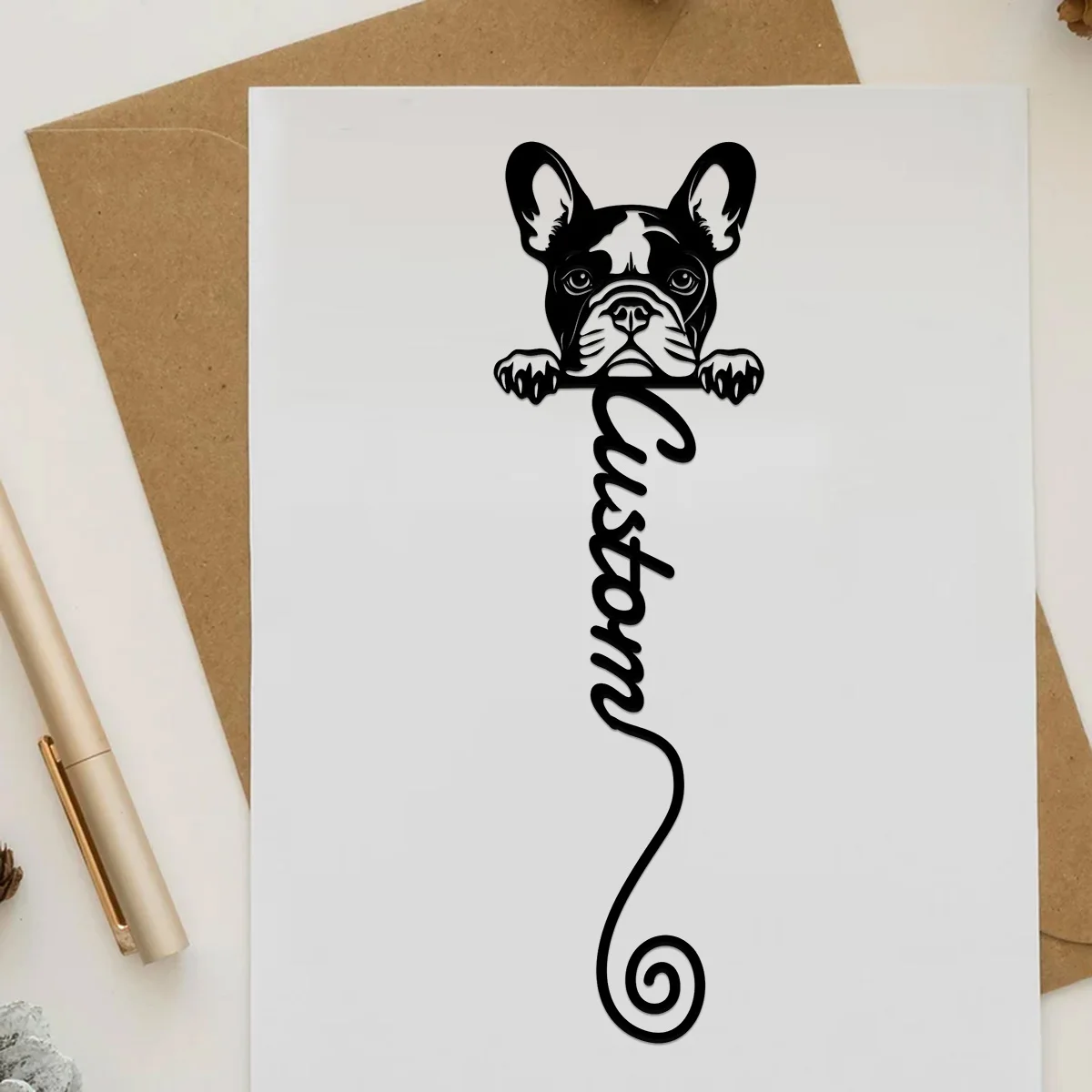 Custom Lucky Dog Bookmark, Book Lover Gift, French Bulldog Version Bookmark, Back To School Gift, Teacher Gift, Unique Bookmark