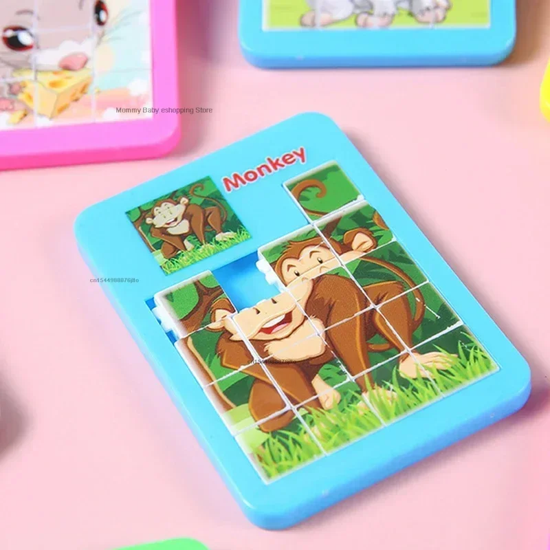 1pc Mini frühen Lernspiel zeug Entwicklung für Kinder Puzzle digitale Nummer 1-16 Tier Cartoon Puzzle Spiel Spielzeug