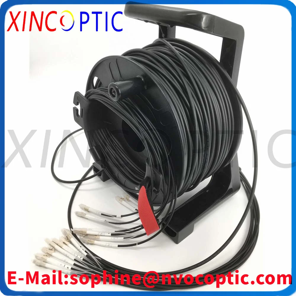 

8F,MM,OM3-150,50/125,0 мм,8 ядер LC/SC/FC/STUPC LSZH/TPU бронированный оптоволоконный патч-корд, черный кабель, 100 м с барабаном/рулоном PCD310