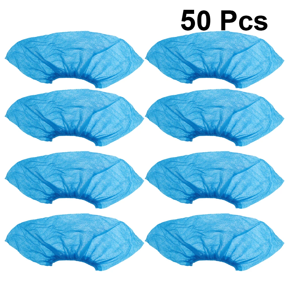 

50Pcs Disposable Non-Woven Dustproof Shoe Covers Anti-Slip Boot Coverage For Students Indoor Outdoor
