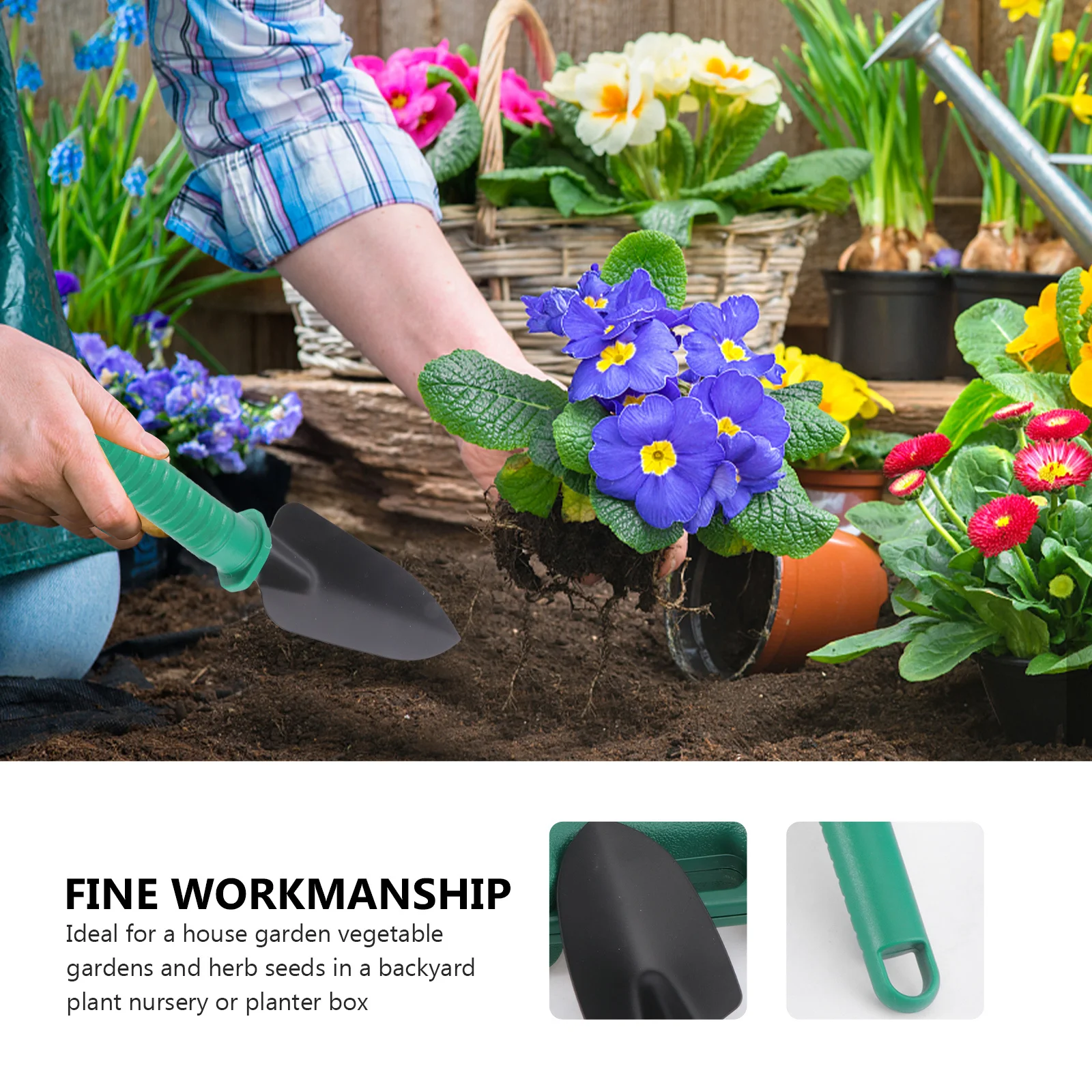 

10Pcs Garden Tool Set Kit Stainless Steel Trowel Shovel Rake Weeder Spade Cultivator Pruning Shears Watering Spray Bottle