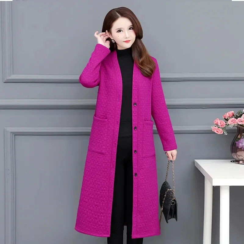 Autumn Winter Women's New Fashion, Loose Fitting, Meat Blocking, Long style, Plucked Thickened Cardigan Middle-aged Windbreaker