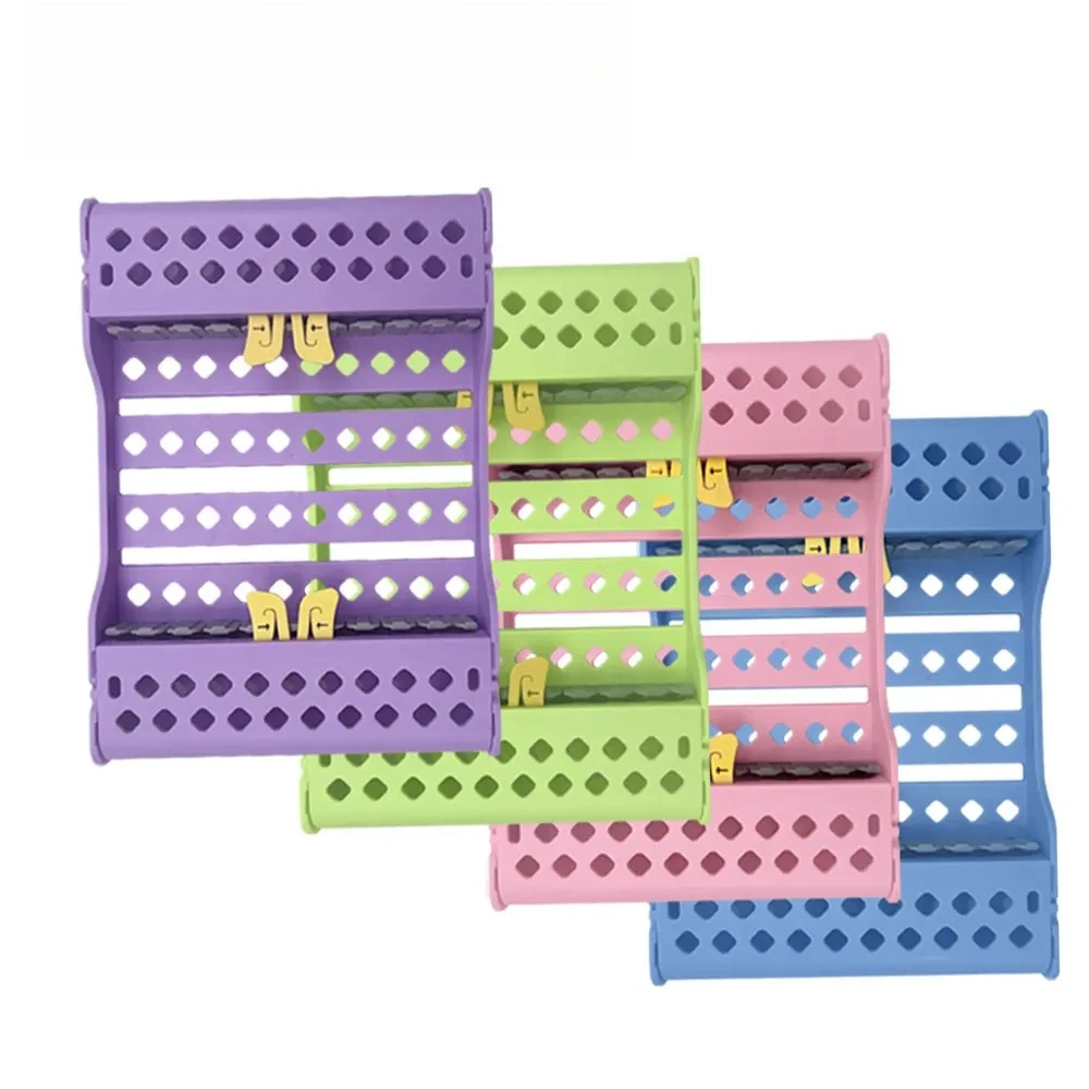 5Pcs 10Holes Dental Sterilization Box Instrument Tips handles Holders Autoclavable Cassette File Burs Dentist Mater