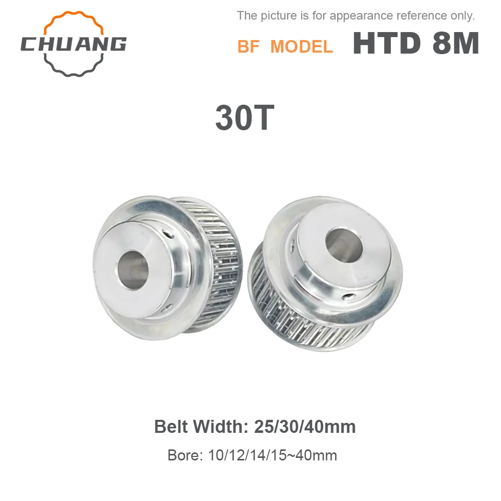 

HTD 8M Synchronous Pulley 30Teeth Bore 10/12/14/15~40mm Teeth Pitch 8 mm For Width 25/30/40mm 8M Timing Belt