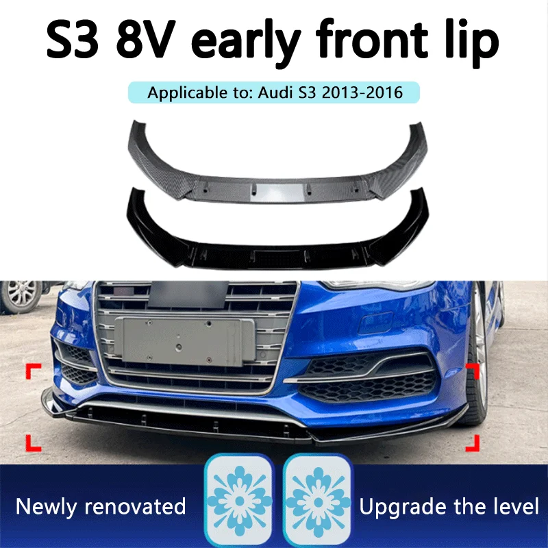 

Подходит для Audi A3 S3 8V 2013-2016, передний бампер, передняя лопата, передняя губа, угол, объемная наклейка автомобиля, модификация, детали