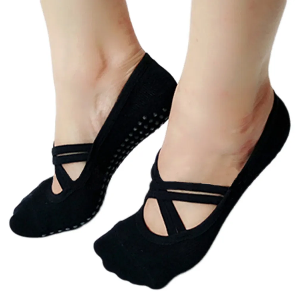 Non Skid Yoga Socks for Women 3D Gel Dot Sole Cushioning Stability Sweat Absorbent One Size Pilates Dance Barre Gym