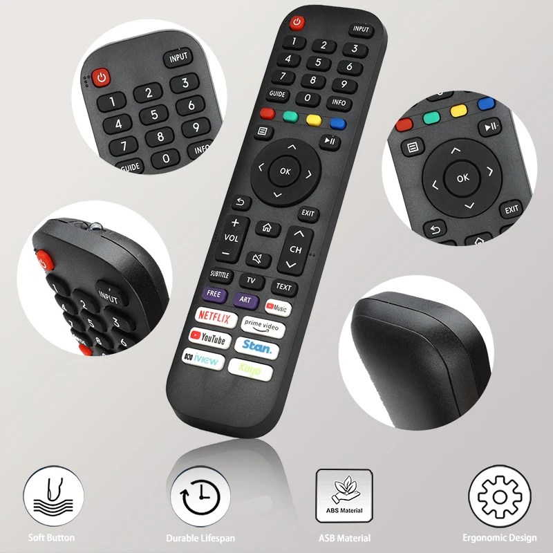 For EN2AB30H Hisense-LCD-TV-Remote-Control-Replacement With Music NETFLIX PrimeVideo YouTube Buttons, For Hisense LCD TV 32A4G