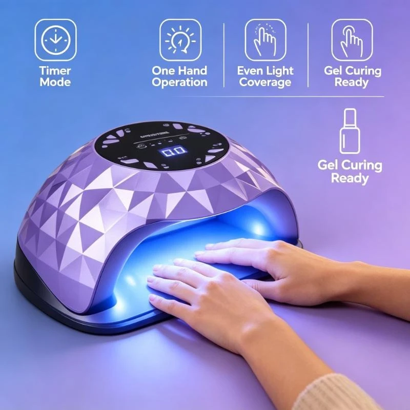 Intelligent Auto Sensor Nail Dryer Light, Grade 380W UV LED Lamp 4 Timer Settings For Professional Gel Manicure Curing