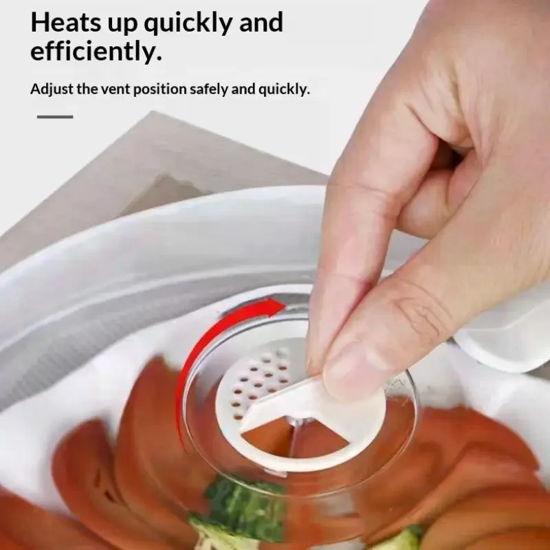 Microwave Splash Cover High Temperature Resistant Microwave Guard Lid Transparent Food Heating Cover With Steam Vent And Handle