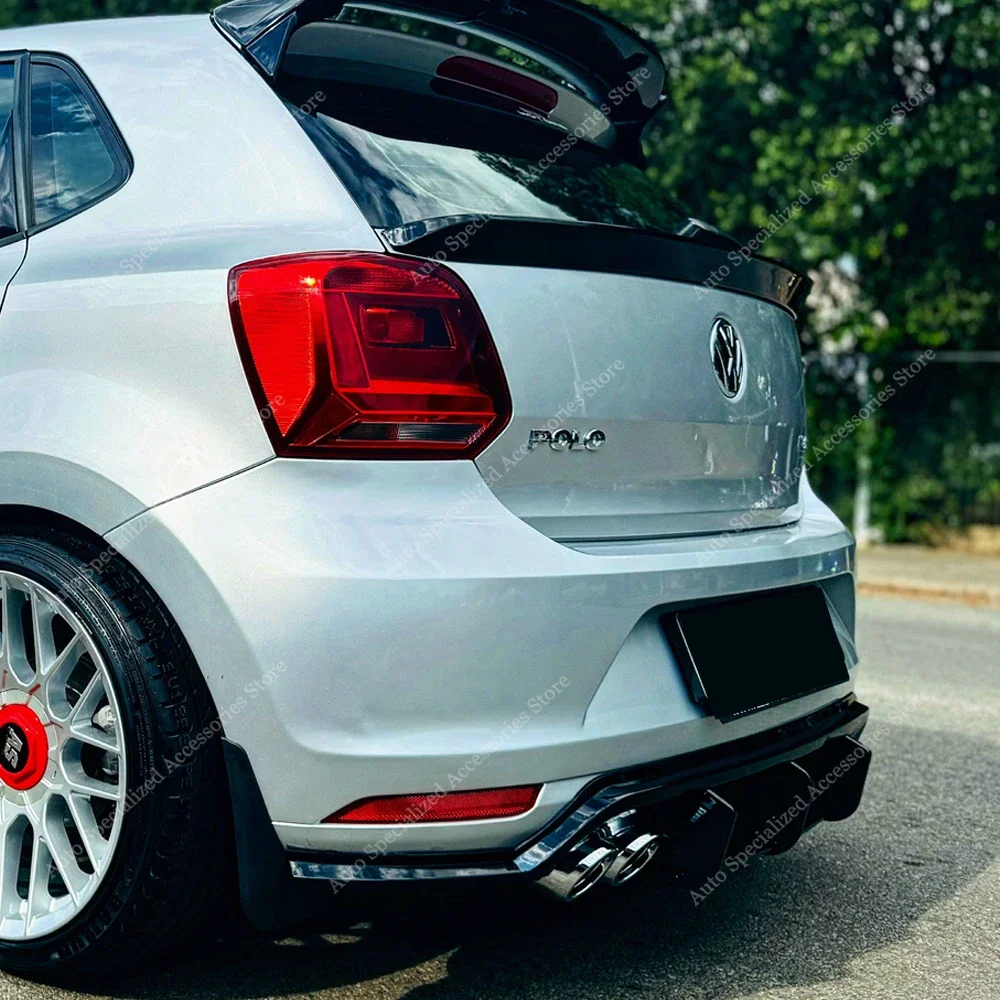 For VW POLO MK5 6R 6C Gloss Black Rear Trunk Middle Boot Spoiler Polo 5 MPI GTI MPI R-line 4-Door Hatchback 2009-2017 Bodykits