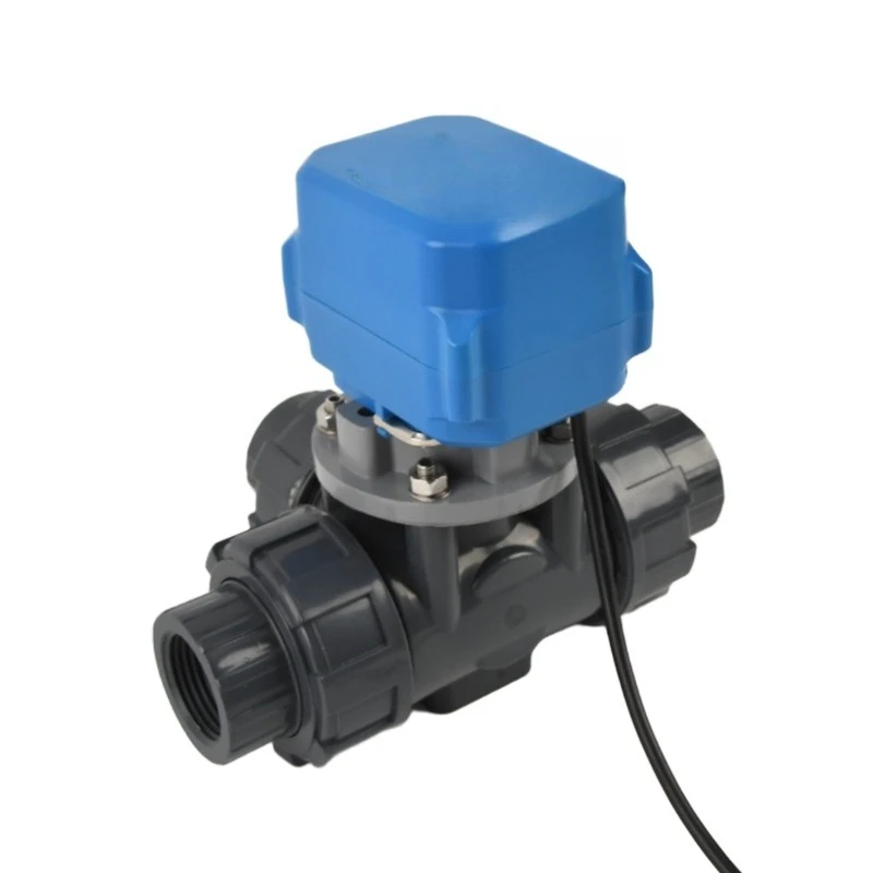 

Miniature Mini Electric Three-way PVC Ball Valve 10Nm AC220V Metal Gear Quick Opening Power-off Reset