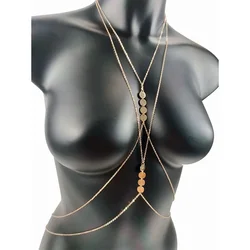 Sexy Chest Chain Bikini Female Body Belly Chains for Women Chain Necklace Round Sequin Cross Waist Chains