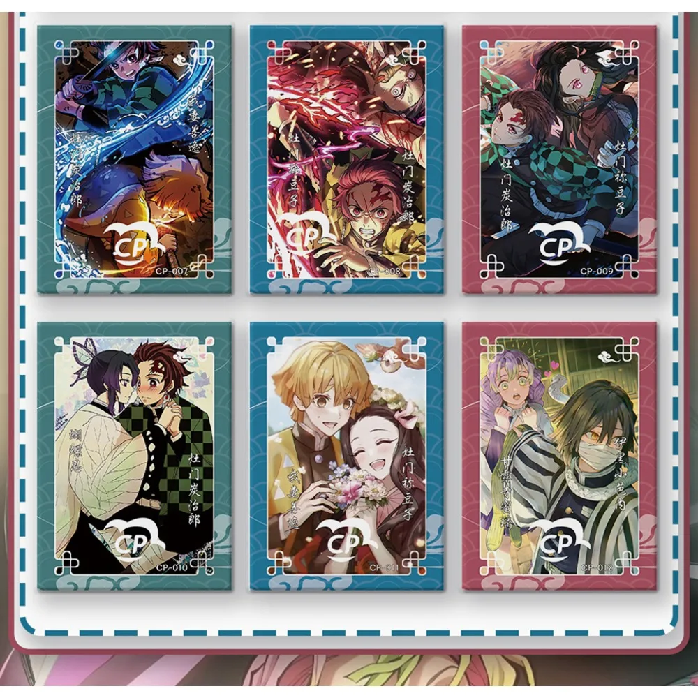 New Demon Slayer Cards Collection Kamado Nezuko Kochou Shinobu Anime Q-version Cute Adorkable Character QR Cards Kids Toys Gifts