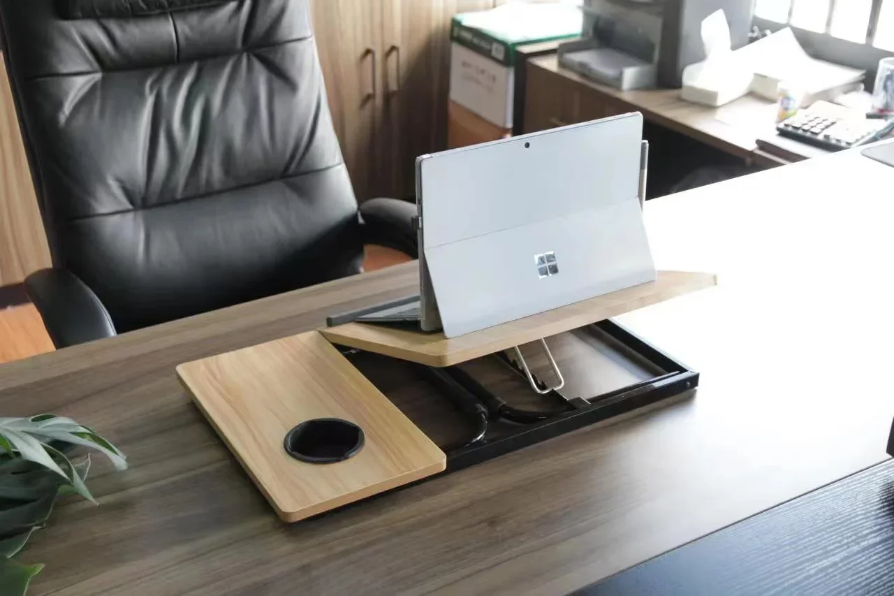 Folding Laptop Desk On The Bed 5 gear Lifting Adjustable Laptop Table with Cup Holder Simple Computer Desk For Working Reading