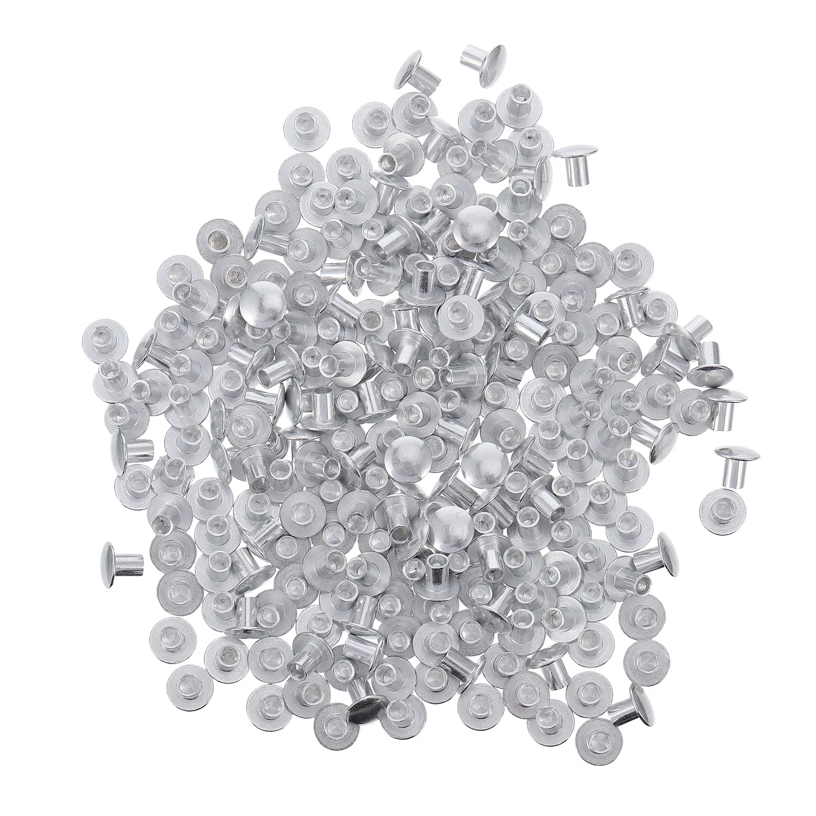 

200Pcs Silver Tone Aluminum Alloy Rivets Head Permanent Fastener High Durability for Industrial DIY Applications