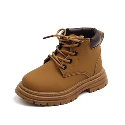 Botas Vintage antideslizantes para niños, botines cómodos con suela de goma suave, zapatos de moda para niños y niñas, otoño e invierno, novedad