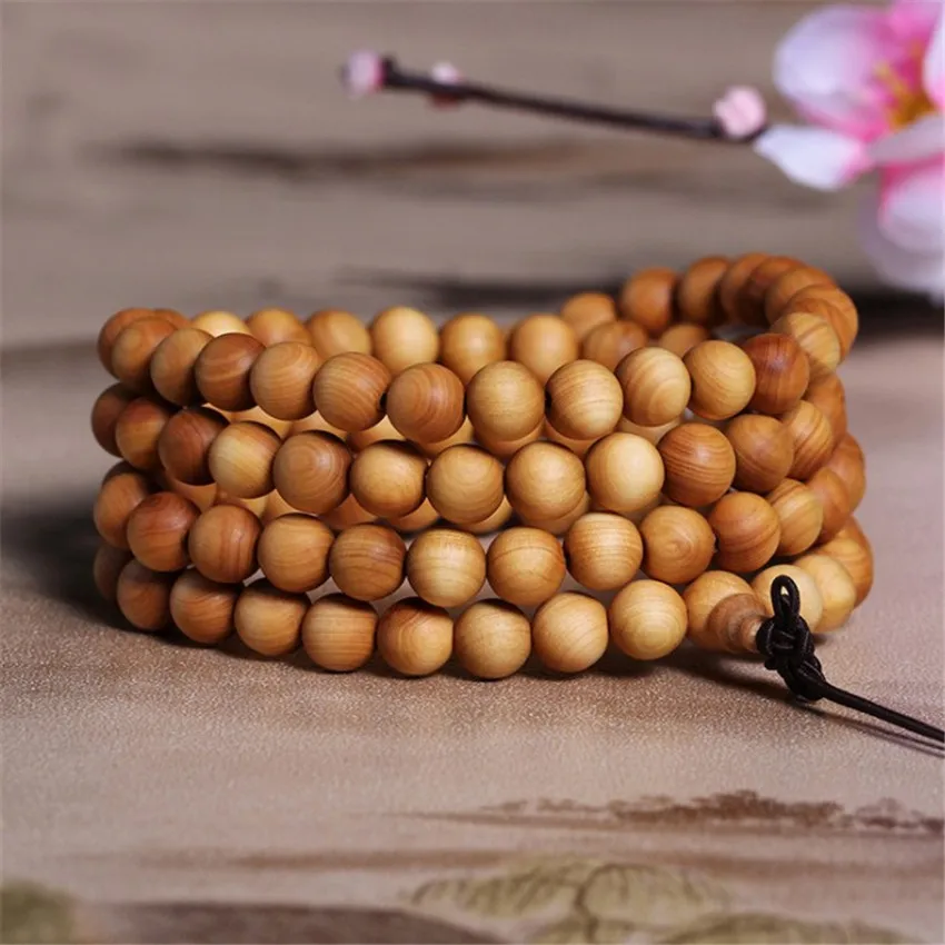 8mm 108 sandalwood Buddha bead bracelet Fragrant Bohemian Party Women Energy Relief Prayer Trendy Wrap Sacred Men