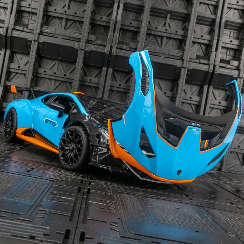 ラスター 1:18 ランボルギーニ ウラカン STO 合金製スポーツカーモデル 大型 静的車両装飾 ドアとボンネットが開閉可能 高品質