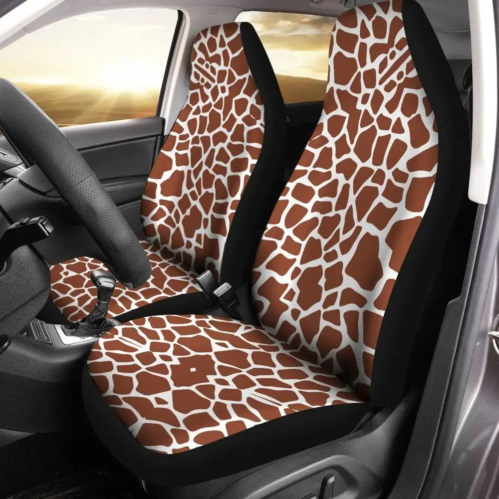 Giraffe Car Seat Covers Printed Custom Animal Skin Car Accessories,Pack of 2 Universal Front Seat Protective Cover