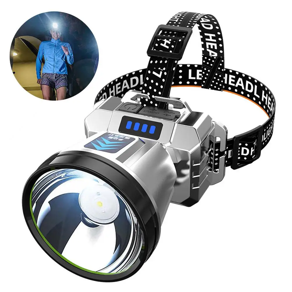 Motion Sensor Headlamp Headlight USB Rechargeable Waterproof Headlamp Flashlight Light Outdoor Work Fishing Strong Camping Q7W6