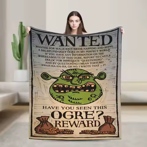 Funny Shreks Meme Throw Blanket Comfortable Print Blanket For Outdoor Camping Flannel Bedspread Bed Cover