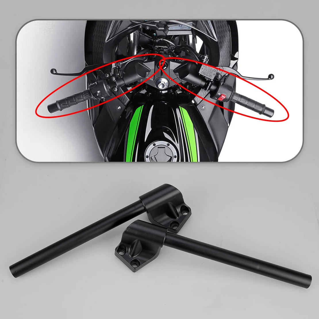 

1 Pair Motorcycle Left & Right Handlebar Black Fit for Kawasaki Ninja 300 300R 2013-2017 EX250 250 250R 2008 2009 2010 2011 2012