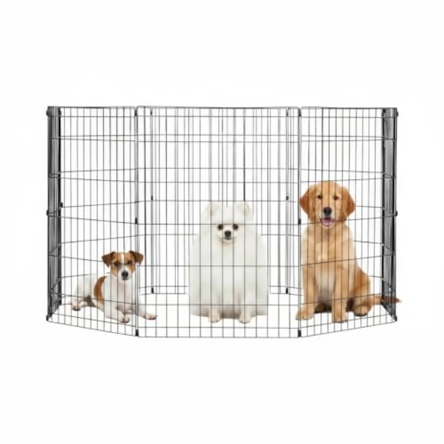 

Металлический вольер-манеж для собак 36 дюймов, 8 панелей, для дома и улицы, портативный складной манеж для щенков и животных, черный